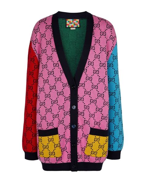 gucci cardigan mohair|Gucci rainbow cardigan.